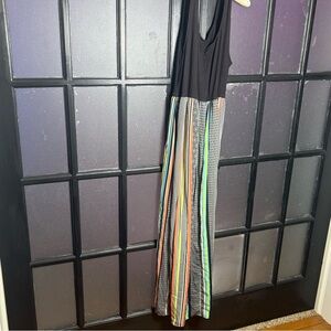Joe Benbasset Boho Striped Maxi Dress Black Multicolor Size 1X